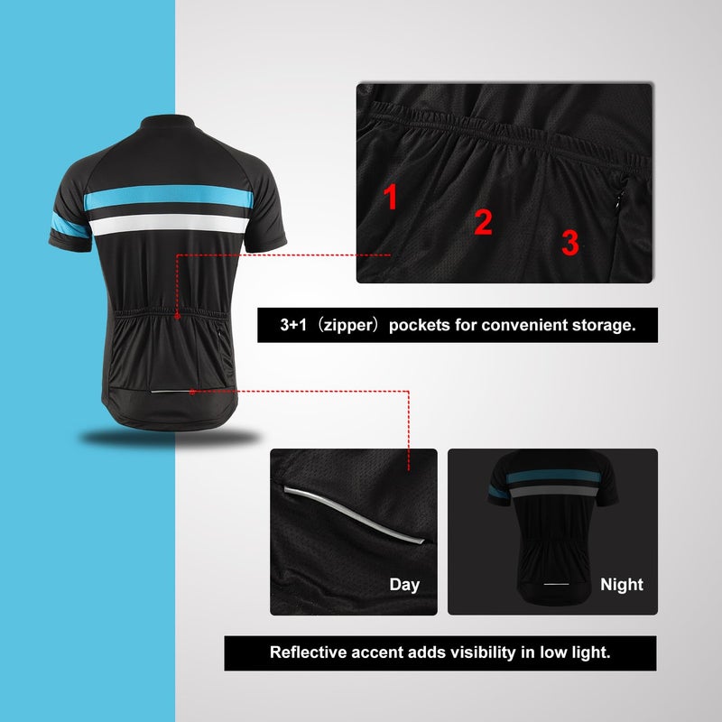 BERGRISAR Men's Cycling Jerseys Short Sleeves Bike Shirt - Image 5